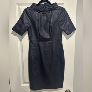 Like new! Banana Republic shiny black short-sleeved dress. Fully lined.
